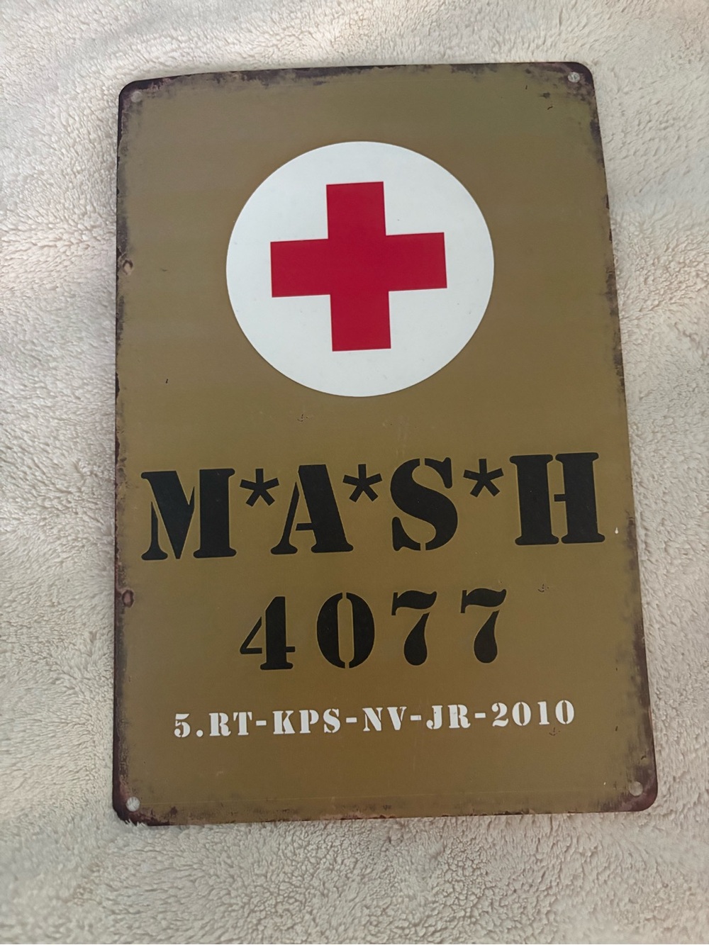 MASH 4077 TV Show Military Red Cross Tin Wall Sign